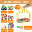 100 Packs Extra Large Toy Storage Bags with Zipper, Clear Toy Organizer Bag, 8.66 x 11.81 x 3.93 inches