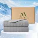 Amlie Home Waffle Cooling Comforter King Size, Q-Max 0.45 Reversible Lightweight Cooling Blanket for Hot Sleepers, Breathable Bedding for Night Sweats, 106"x90", Cool Gray