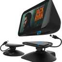 Charging Stand for Echo Show 5 (3rd Gen) - Adjustable Stand with 2 USB Charging Port (USB-C & USB) for Charge Cellphone or Earbuds, Tilt and Swivel Magnetic Table Holder (Black)