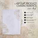 100 Pack Vellum Jackets for 5x7 Invitations - Pre-Folded Vellum Paper 5x7, 130GSM Translucent Wedding Invitations Wraps for Wedding, Baby Shower, Birthday Invitation (Gold Foil Rose Pattern)