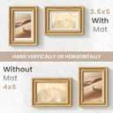 4x6 Picture Frame with Mat Adaptable Display Size for 3.5x5, Natural Solid Oak Wood Frame, HD Tempered Glass, Mortise and Tenon Nail Free Joint, Table-top or Wall Display, Horizontally & Vertically