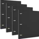 INFUN Telescoping 3 Ring Binder - 4PCS-Black,Portable Plastic 3 Ring Binder with Telescoping Spine, Binders with Foldable Front Cover Holds 8.5" x 11" Paper for School,Office and Homes (0.75 Inch)