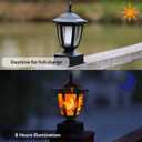 Dynaming Solar Flame Post Lights Outdoor, Solar Powered Lamps Fence Post Cap Lights, Flickering Flame LED Lantern Decorative Waterproof for Garden Deck Patio, Fit 4x4, 5x5 or 6x6 Wooden Posts, 2 Pack