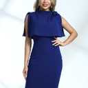 AISIZE Women's Vintage 1940s Half Collar Batwing Cape Party Pencil Dress (XL)