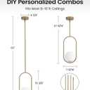 Yunnix Pendant Lights Kitchen Island, Pendant Light Fixtures, 2 Pack Modern Champagne Bronze Globe Glass Pendant Lighting, Mid Century Chandelier One Light for Bathroom Bedroom Dining Room