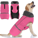 Doglay Dog Coat, Waterproof Dog Jacket Pet Winter Coat for Cold Weather with Thicken Furry Collar, Reflective Puppy Winter Jacket Warm Fleece Lining for Small Medium Large Pets(3xl)