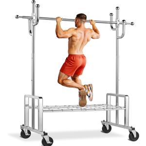 Heavy Duty Clothing Rack, Rolling Clothes Racks for Hanging Clothes with Wheels Load 550 LBS, Adjustable & Commercial Garment Rack, Portable Closet with Shelves for Home