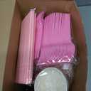 Funnymoom 452 Pcs Pink Snowflake Party Supplies Serves 50, Pink Snowflake Paper Plates Napkins Cups Tablecloth Cutlery Straws for Christmas Winter, Baby Shower Wonderland Birthday Party Decorations