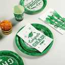 Graduation Party Supplies Congrats Grad Plates and Napkins Set Serve 50, Disposable Tableware Paper Plates Napkins Cups Knives Spoons Forks Straw for Class of 2026 Graduation Party Decorations (Green)
