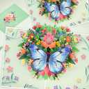 3 x Butterfly 3D Pop-Up Greeting Card  Elegant Floral Pop-Up Card for Wife Husband Girlfriend Boyfriend Mom Dad Mother Father Birthday Wedding Anniversary Thanksgiving Day Christmas Day (Green)