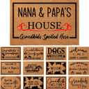 Funny Coir Doormat Gigi Mimi Nana Papa's House Grandkids Spoiled Here Front Porch Decor Mats For The Entrance Way Heavy-Duty PVC Back Non Slip Outdoor Coconut Coir Gift Doormat 23.6 x 15.7 inch