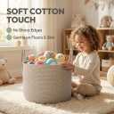 JMvicyroam 65L Extra Large Blanket Basket for Living Room - Woven Cotton Rope Laundry Hamper with Reinforced Handles - Storage Bin for Pillows, Comforters & Toys - Machine Washable, Oatmeal