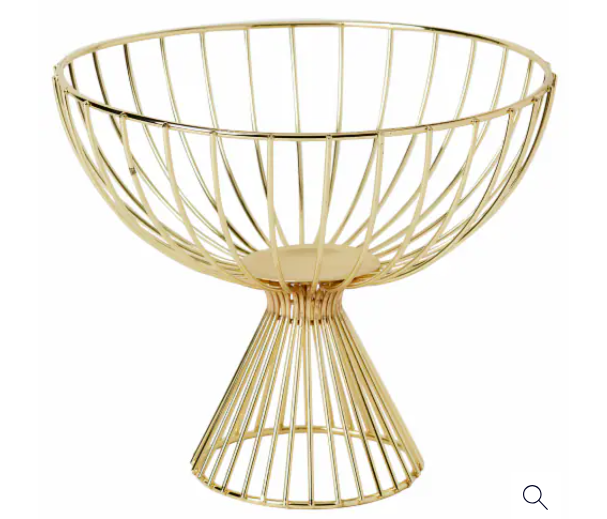 Gallery Metal Footed Gold Basket