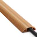 Floor Cord Cover 4ft, Cord Hider Floor Yellow Oak Wood, Cable Management Prevent Trips, Cable Cover Wire Covers for Electric Power Cords, Wire Protector Cavity W0.47in x H0.28in