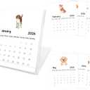 3 x Desk Calendar 2026, 12-Month School Year Calendar, Puppy Monthly Desktop Calendar, Small Desk Calendar 2026 for Home Office Table Desk Decoration, Gifts for Friends Coworkers-01