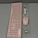Wireless Keyboard and Mouse Combo, RGB Backlit, Rechargeable & Light Up Letters, Full-Size, Soft Typing, Sleep Mode, 2.4GHz Quiet Keyboard Set for Mac, Windows, Laptop, PC, Trueque (Pink)