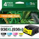 LxTek 936 936XL Ink Cartridges for HP Printers 9125e Replacement for HP 936 Ink Cartridges Combo Pack for HP936 936e for HP OfficeJet Pro 99125e 9120e 9135e 9730e 9130e 9720e 9122e Printer, 4 Packs