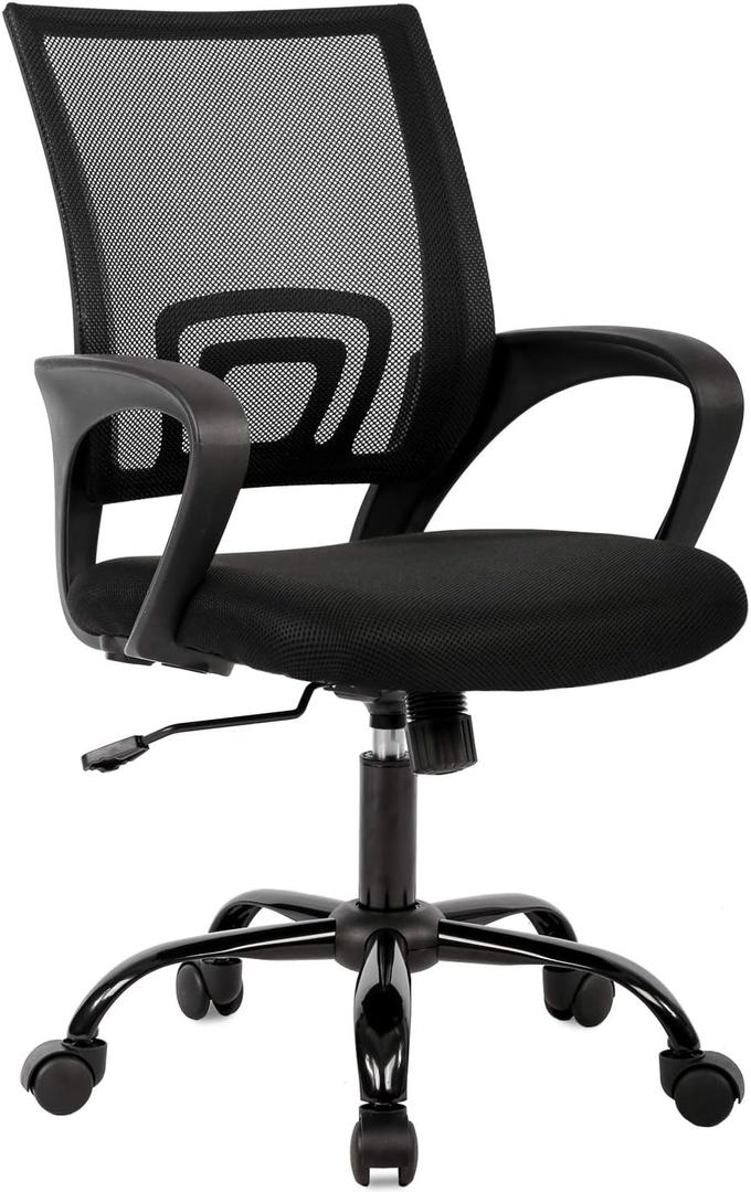 Ergonomic Office Chair Home Desk Chair Task Mesh Computer Chair Gaming with Back Lumbar Support Armrest Modern Swivel Modern Adjustable Rolling Executive Mesh Chair for Women Men (Black)