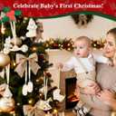 Lanpn 6 Pcs 2025 Baby's First Christmas Ornament 4" 5.5", 1st Xmas Tree Ornaments Gift Set for Baby Boy Girl, Christmas Newborn New Bebe Keepsake, Personalised Name Holiday Hanging Decor, Beige