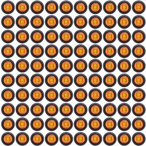 ( Pack of 100 ) TMH 3/ 4 Inch Mount Amber LED Clearance Button Marker lights Side LED marker lights for trailer Truck RV Car Bus Van 12V DC ( Pack of 100 ) TMH 3/ 4 Inch Mount Amber LED Clearance Button Marker lights Side LED marker lights for trailer Truck RV Car Bus Van 12V DC