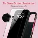 Compatible with iPhone 17 Pro Max Case, Cute Leopard Pink Hibiscus Tropical Floral Pattern Phone Case with HD Screen Protector