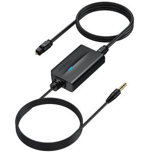 AUTOUTLET 192khz DAC Audio Converter, Optical to 3.5mm Converter, Optical Audio Cable to Aux Adapter for HDTV, Blu-Ray Players and Game Consoles