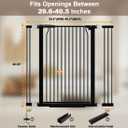 41" Extra Tall Baby Gate With Door, 29.6-40.5 In Wide Dog Gates for Doorways Stairs, Walk Through Large Pet Gate Indoor, Pressure Mounted Child Safety Gates for Kids Puppy Doggie Metal Black