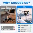 2PCS Marine Boat Cup Holder, Clamp-On Universal Boat Accessories for Drinks, No-Drill Install on Bimini Top Rail or Pole, Grab Bars (Fits Fishing Boat, Pontoon, PWC, Jet Ski, Sea-Doo)