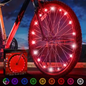 Activ Life LED Bike Wheel Lights with Batteries Included! Get 100% Brighter and Visible from All Angles for Ultimate Safety & Style (1 Tire Pack) (Red)