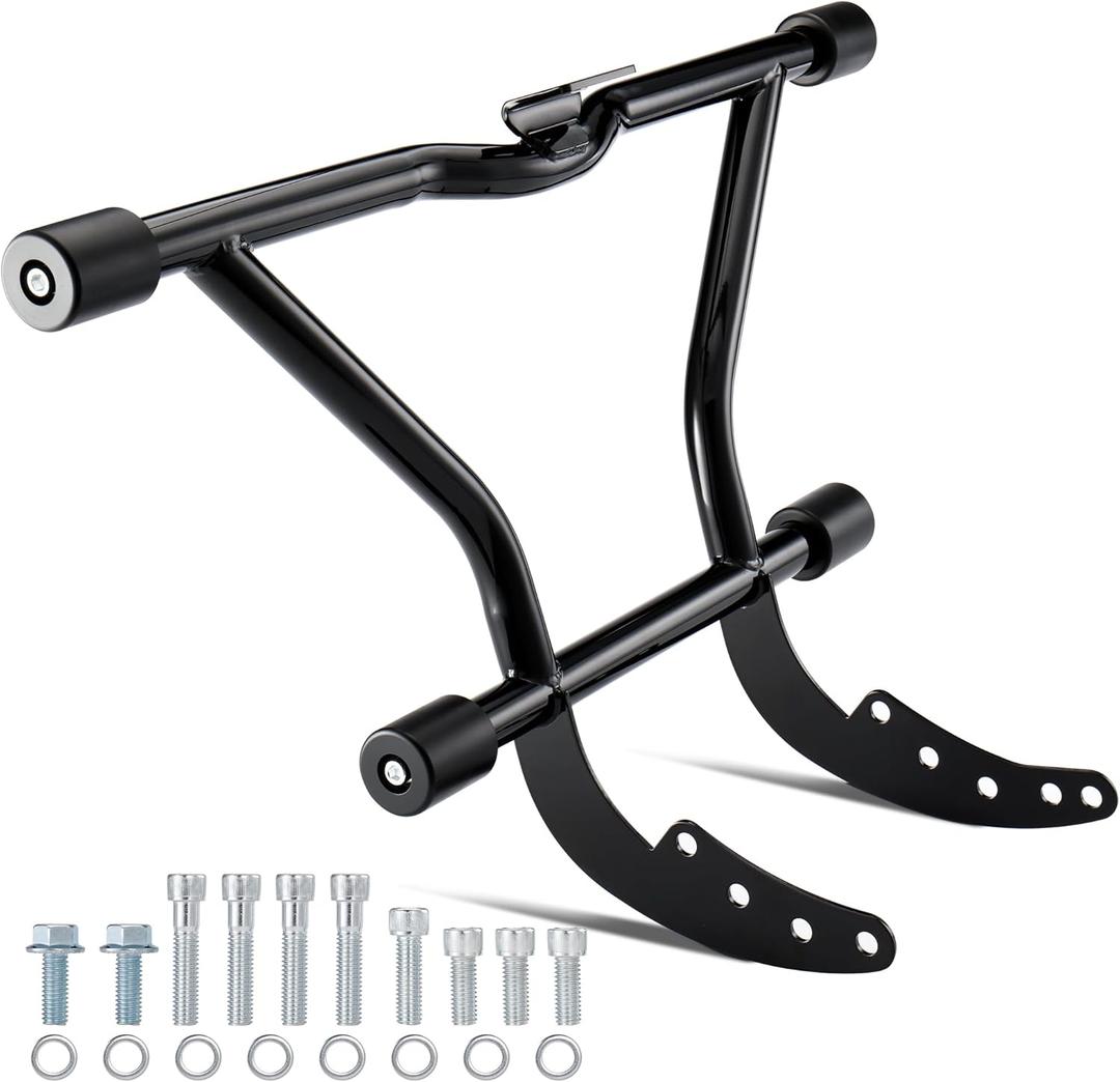 MoKitDora Engine Guard Highway Peg Two-Step Front Crash Bar for Harley Softail 2018-2024 Fat Boy FLFB/S Street Bob Low Rider Sport Glide FLSB Slim Breakout, Black