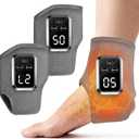 YAZHI Foot Massager 2-in-1 Warming Wrap Relax & Renew Foot & Ankle Massager with 3 Modes & 4 Heat Levels, Portable for Home or Travel 2pack Grey. 