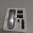 KEMEI Mini Hair Trimmer Compact, Portable Cordless Clipper for Men and Women, Precision Haircut and Shaving Tool Silver, Battery Powered and Travel Friendly, Silver