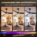 Chandelier Ceiling Fans With Lights And Remote, Chandelier Fan Ceiling,Crystal Ceiling Fan Fandelier With Lights,6 Speed 3 Timer Quiet Ceiling With Fans For Living Room Bedroom (Black, 52 In'ch)