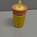 Owala Kids Insulation Stainless Steel Tumbler with Spill Resistant Flexible Straw, Easy to Clean, Kids Water Bottle, Great for Travel, Dishwasher Safe, 12 Oz, Peach and Yellow (Picnic)