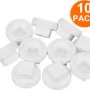 10Pack 2 Inch PVC Male Threaded Pipe End Cap SCH40 PVC Pipe Male Thread Plug 2" PVC NPT Male End Cap Adaptor, PVC Cleanout End Cap Plug, PVC NPT Male Plug Pipe Fitting for Plumbing Water Line