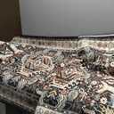 Washable Living Room Area Rug - 5'x7 'Large Bedroom Rug Distressed Oriental Non-Slip Non-Shedding Print Floor Carpet for Dining Room Kitchen (Black, 5 x 7)