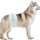 BV Dog Diapers Male Large (Waist 21-26in) Super Absorbent - 50 Count Disposable - Doggie Diapers with Wetness Indicator - Adjustable Male Dog Wraps - Ideal for Incontinence/Training