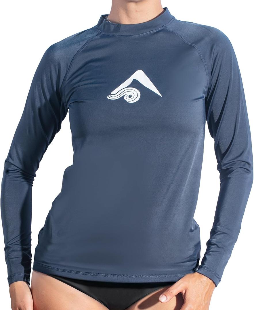 Kanu Surf Womens Keri Long-Sleeve UPF 50+ Rashguard (Blue, XL)