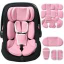 Infant Car Seat Insert Adjustable Head Support for Preemie Newborn Toddler, Reversible Baby Head Body Support Cushion for Carseats and Strollers Side Impact Protection - Pink