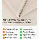 Women's Cotton French Terry Sleep Shorts Thick Breathable Non-See-Through with Pockets Elastic Waist Lounge Shorts (L)