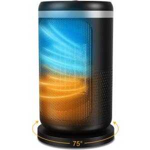 Heaters for Indoor Use, 1500W Upgrade Portable Heater with Tip-Overheat Protection, 3 Models of Electric Space Heater for Living Room, Study Room, Bedroom and Office, Black