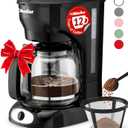 Mueller 12-Cup Drip Coffee Maker - Borosilicate Carafe, Auto-Off, Reusable Filter, Anti-Drip, Keep-Warm Function, Clear Water Level Window Coffee Machine, Kitchen Essentials & Accessories (Black)