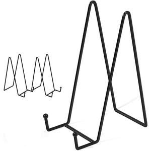 Decolore 10 Inch 2 Pack Large Black Table Easel Plate Stands for Display Plate Holder Display Stand for Decorative Plate, Poster, Tabletop Art and Platter