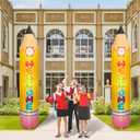 Leyndo 2 Pcs 7ft Back to School Inflatable Pencil with Built in 3 LED Lights 2025 Giant Blow up Pencils Jumbo First Day of School Decorations for Classroom Garden Yard Welcome Party