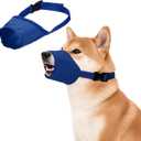 Quick Muzzle, Dog Mouth Cover Adjustable Breathable Safety Protection Dog Muzzles No Bark Muzzle Anti-Biting Anti-Chewing (XS, Blue) for Long Snout Small Medium Large Puppies