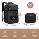 Maelstrom Travel Backpack for Women Men,35L Waterproof Laptop Backpack Fits 17-Inch Laptop, Gift for School Work Backpack with Detachable Crossbody Bag & Shoe Compartment (Black, Large-Upgrade)