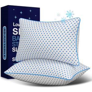 Memory Foam Pillows 2 Pack Adjustable Loft Cooling Pillows King Size Set of 2 for Sleeping, Firm, Supportive, and Breathable Design for Hot, Side, Back, and Stomach Sleepers