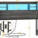 Aheaplus Headboard for Twin Size Bed with Storage, Headboards with LED Light, Power Outlets, USB Ports Twin Size Head Board, Wood headboard Only Sturdy and Stable Headboards, Modern, Black Oak