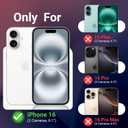 jaroco Magnetic for iPhone 16 Case with Screen Protector, Heavy Duty Protection, Compatible with MagSafe, Military Grade Drop Protection, Translucent Matte Shockproof Phone Cover, Black