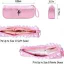 Pointe Shoe Bag Breathable Mesh Ballerina Dance Bag for Soft Sole with Zipper Ballet Accessories for Girls (Mesh Zipper, Pink)